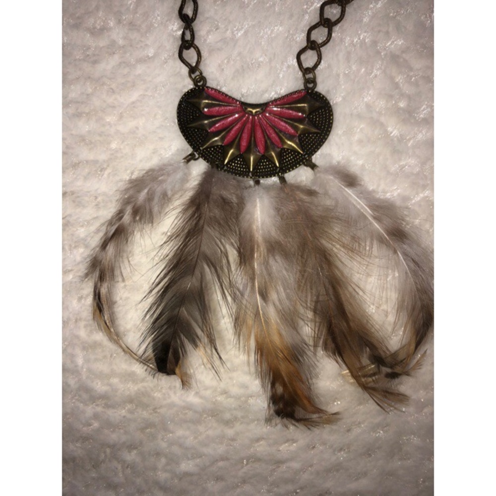 2/10$😱 Feather NECKLACE - Picture 2 of 2